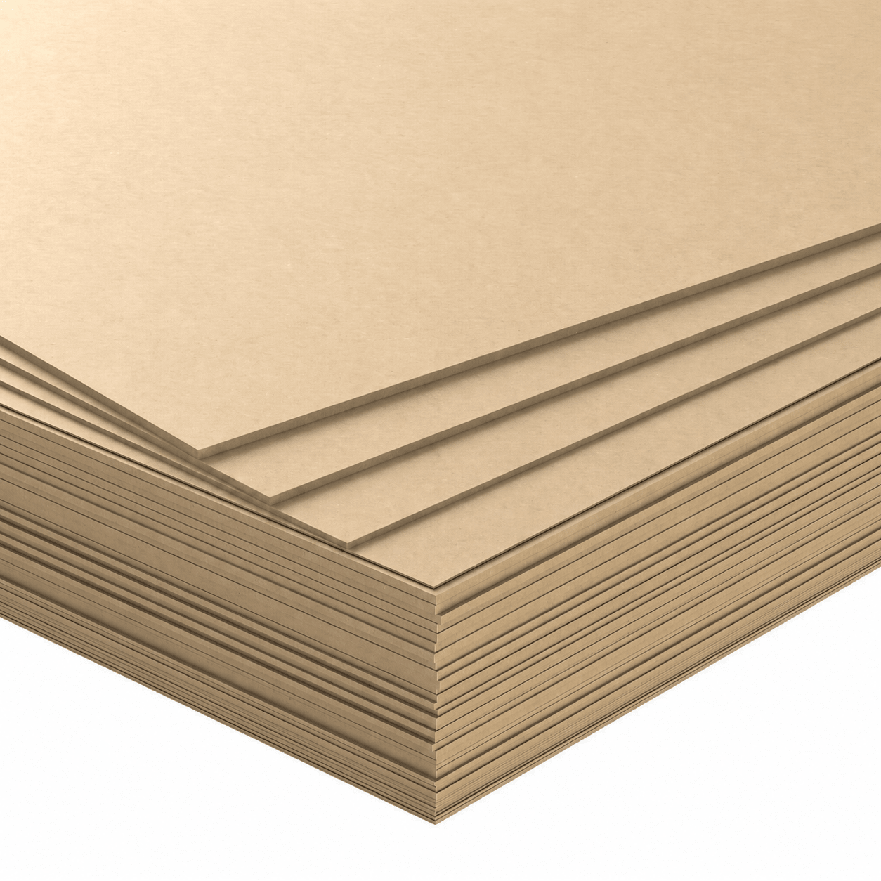 Gestapelte MDF-Platten in verschiedenen Stärken aus dem MDF XL-Paket
