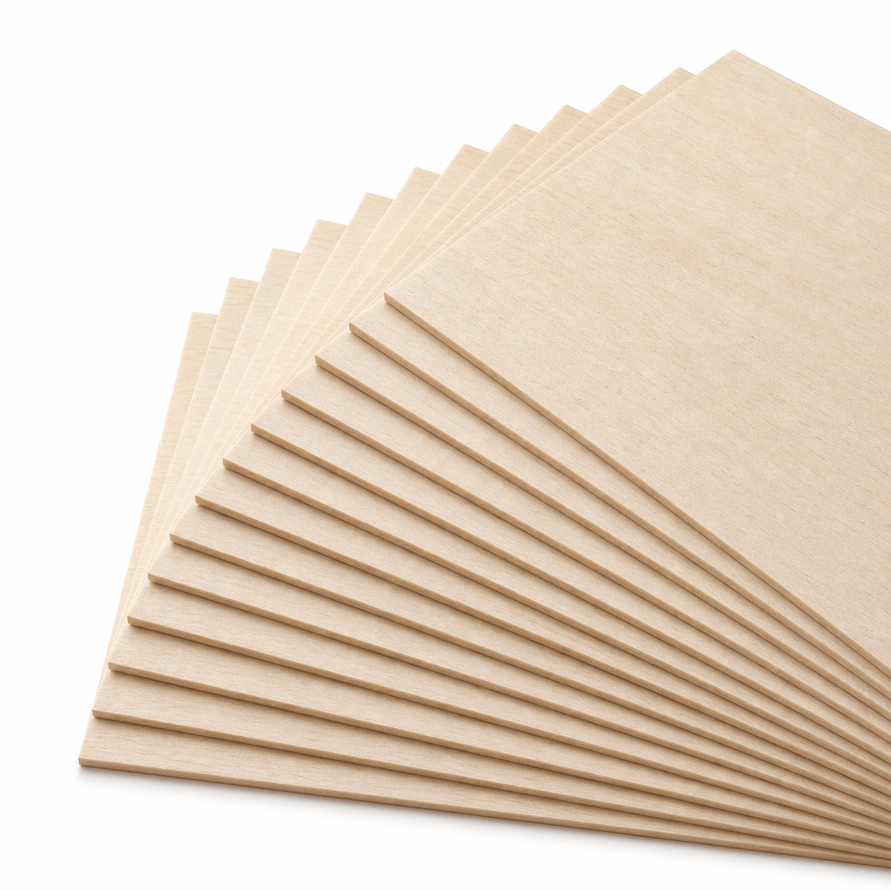 Materialfächer mit Linde-Sperrholzplatten aus dem Materialpaket