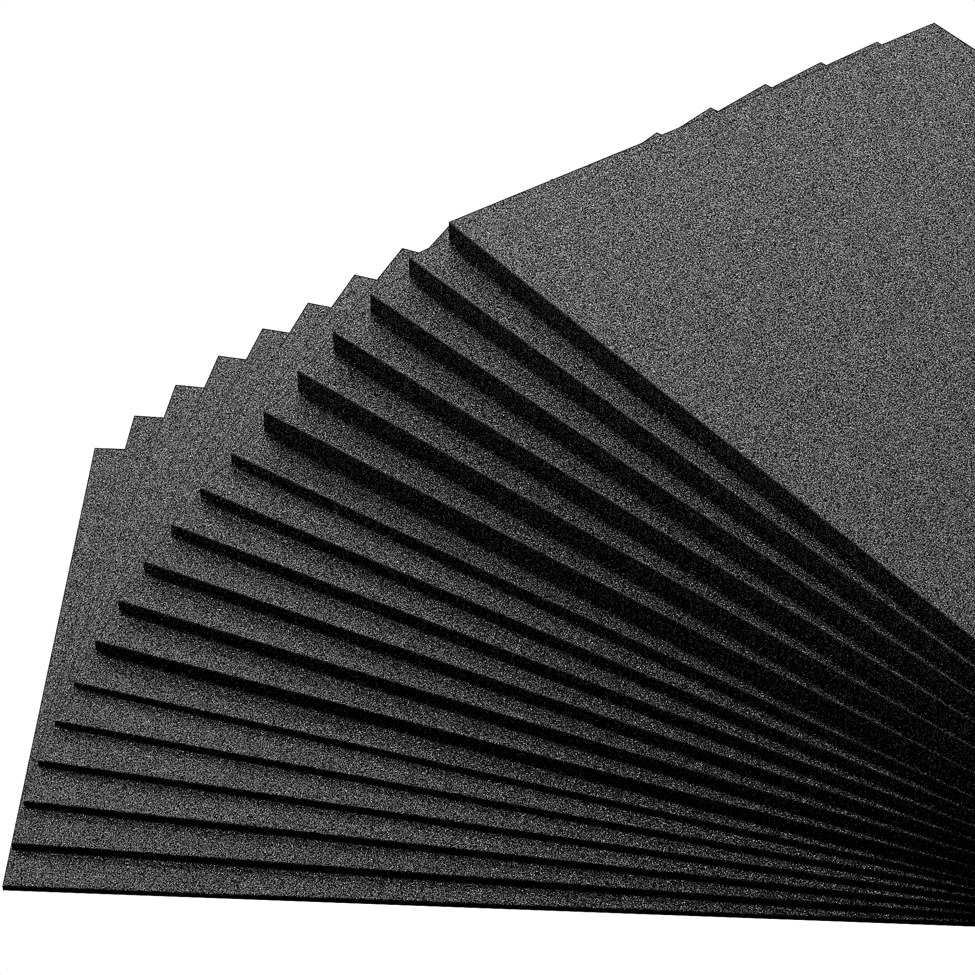 Materialfächer mit schwarzen PE-Hartschaumplatten aus dem Materialpaket
