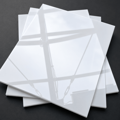 Restpartij rechthoeken 6mm wit acrylaat (50st) - Laser Cut Supply