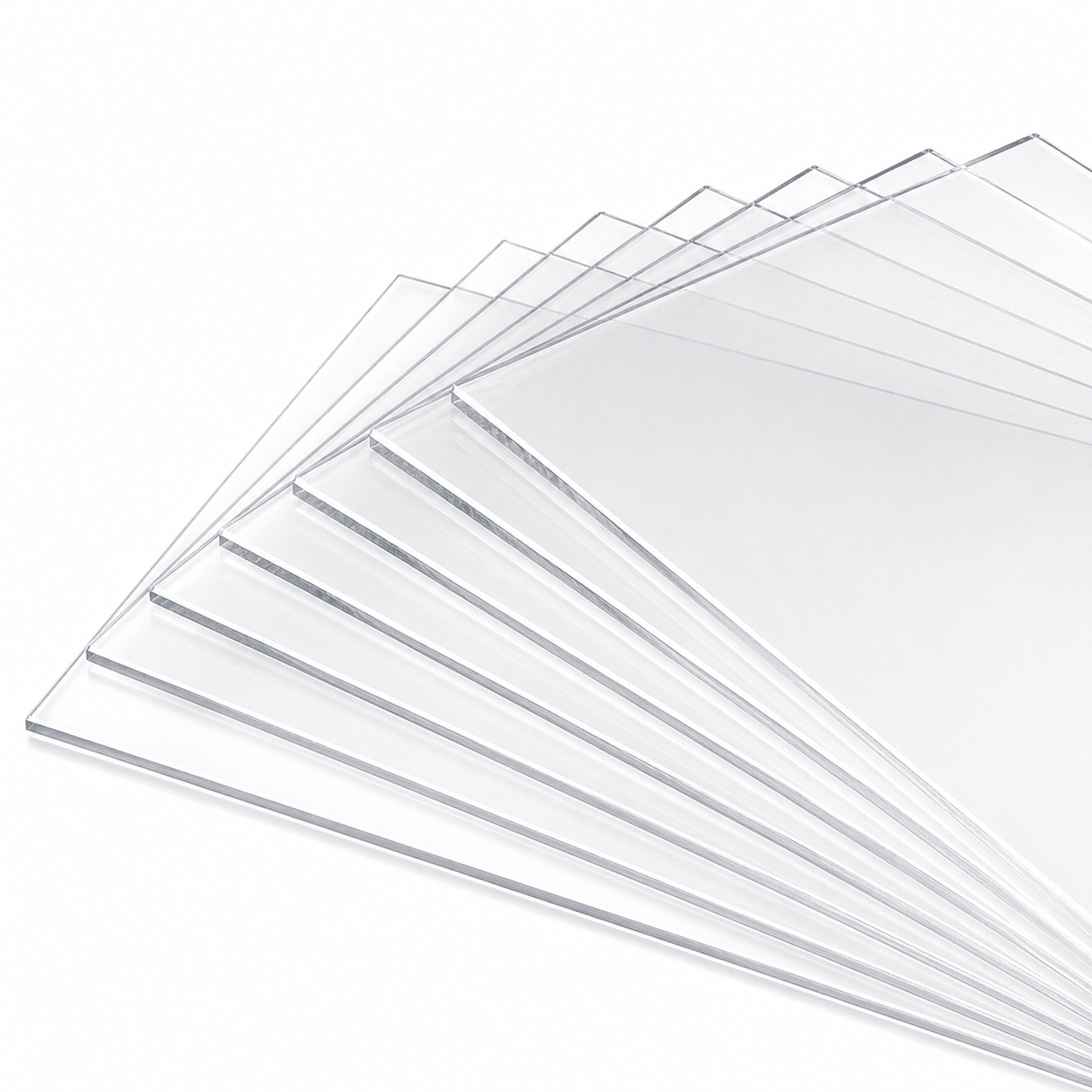 Materialfächer mit klar transparenten Acrylglasplatten